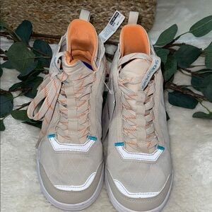 Shoes For Crews Tan and Orange Sneakers with Modern Mesh Design